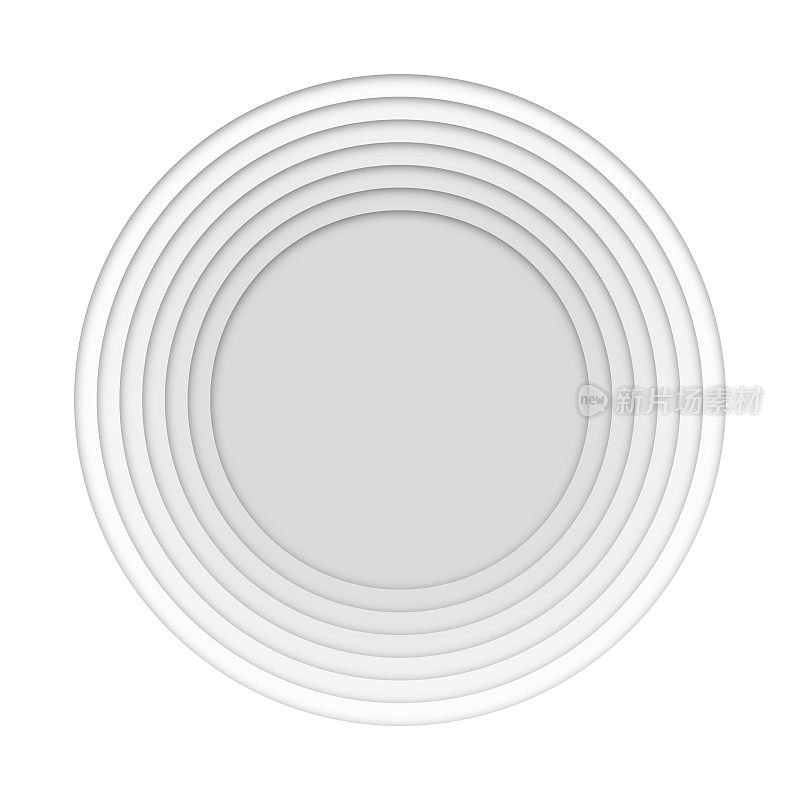 圆圈，剪纸，八层，灰色阴影
