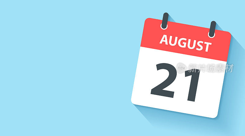 8月21日-日常日历图标在平面设计风格