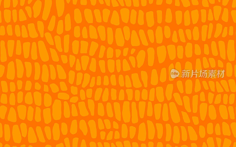 抽象现代鳄鱼皮无缝图案。动物的背景。橙色装饰矢量插图印刷，织物，纺织品。现代装饰风格化鳄鱼皮