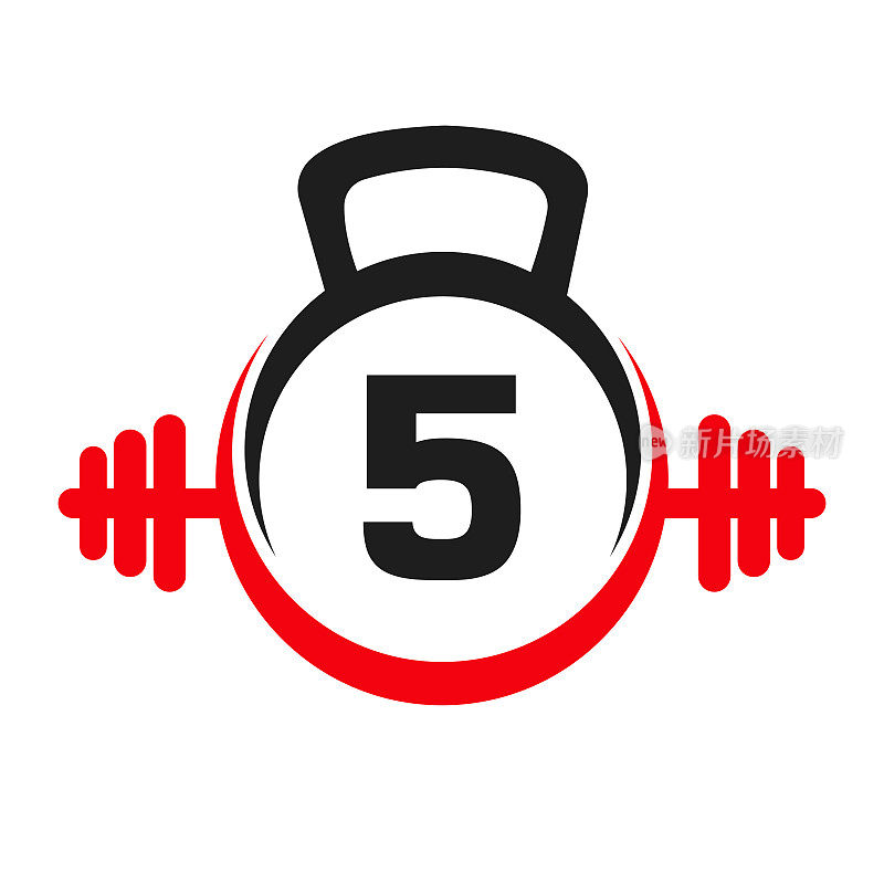 信5健身标志设计。运动健身房标志图标设计矢量模板