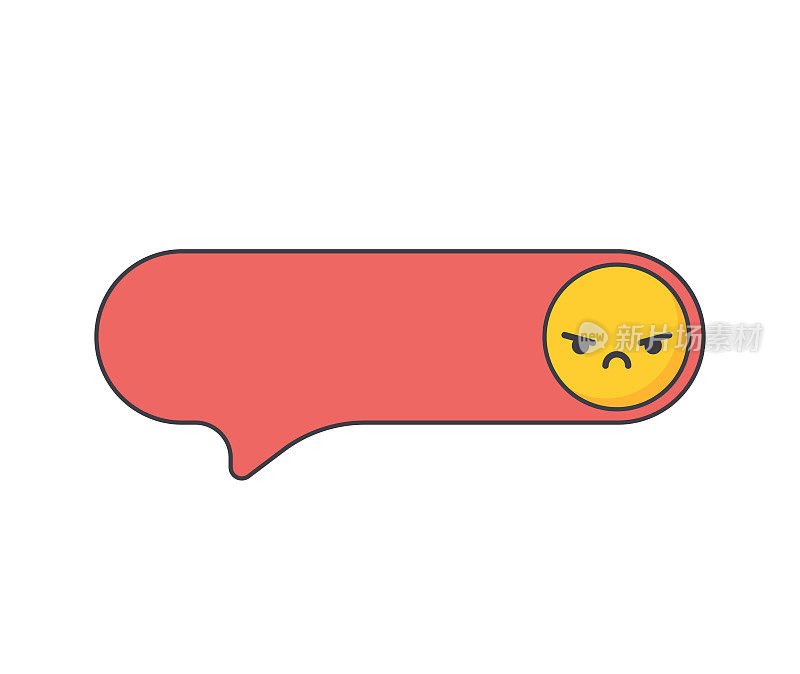 可爱的表情符号在讲话或思想泡沫