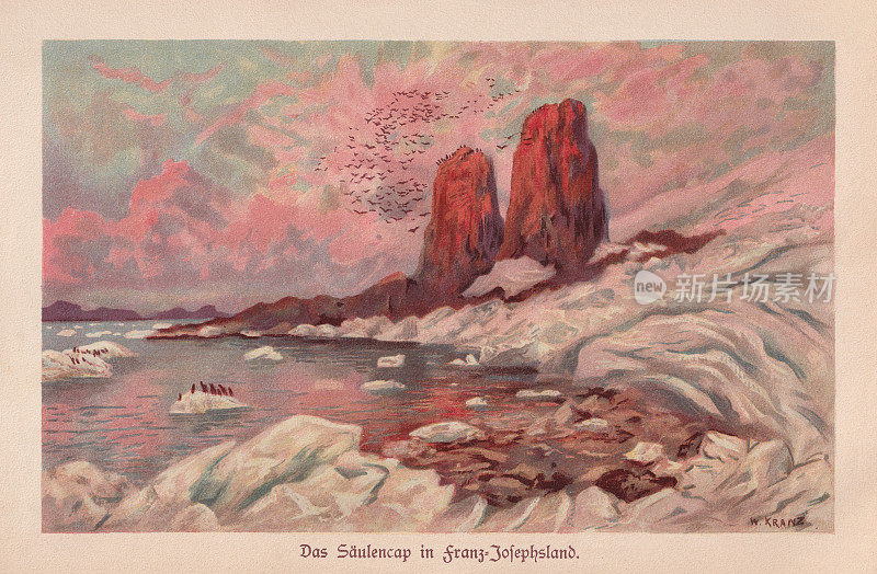 《柱帽》，弗朗茨·约瑟夫·兰德，俄罗斯，彩色印刷，1899年出版
