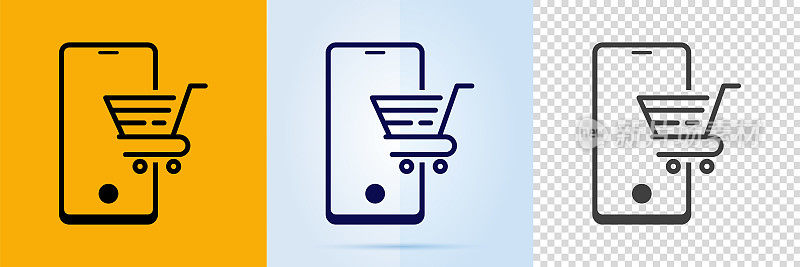网上购物智能手机图标设置。