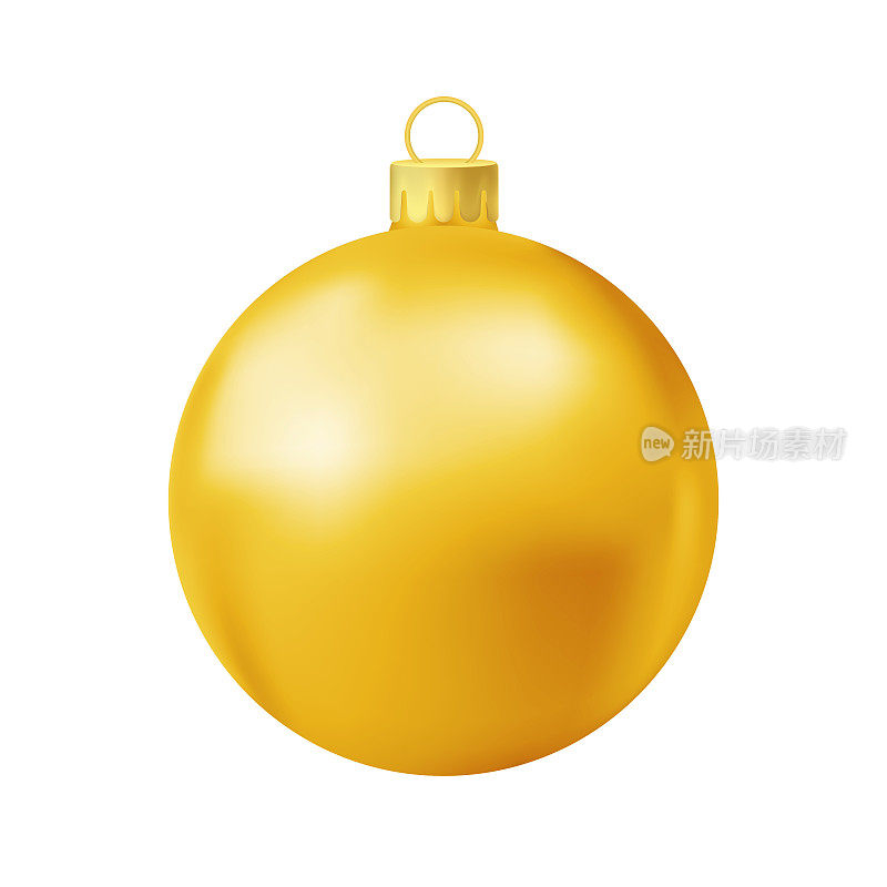 黄色圣诞树球节日简单插图