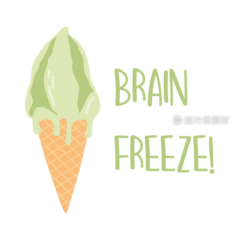 脑冷冻海报配绿色冰淇淋。