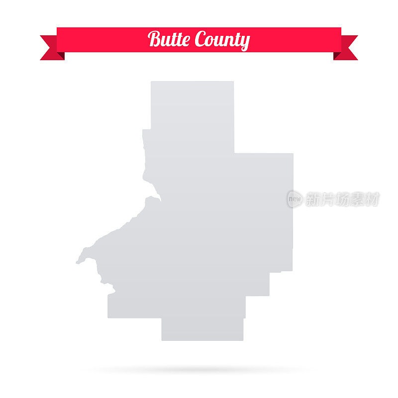 爱达荷州的巴特县。白底红旗地图