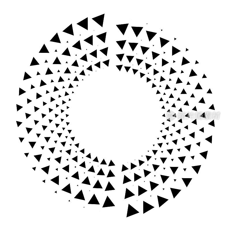 两个同心半圆图案的双三角形