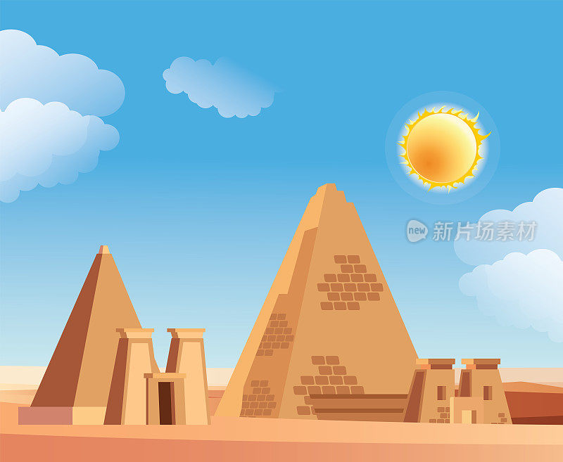 苏丹的梅罗伊金字塔