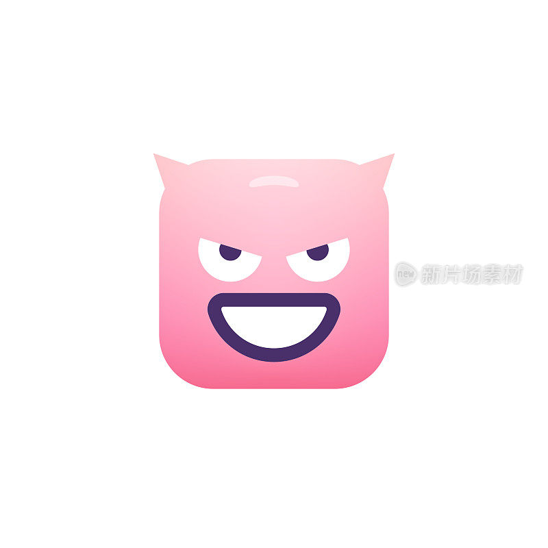 Emoticon设计立方体形状颜色渐变