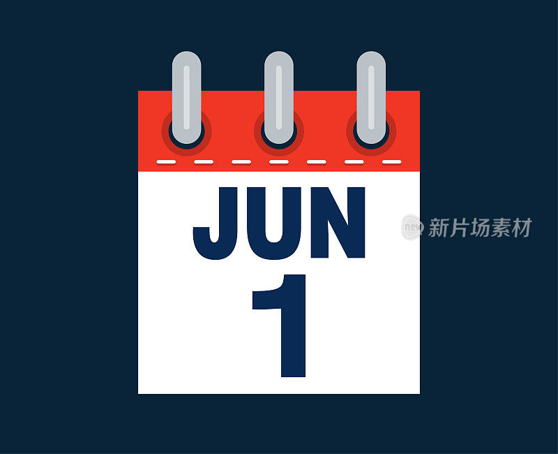 这个月的日历日期是6月1日