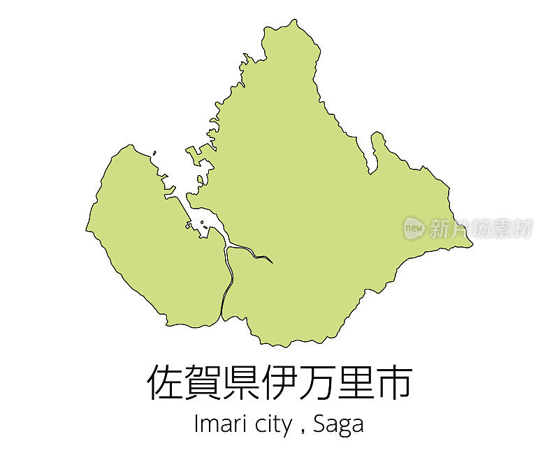 日本佐贺县今马里市地图。翻译:“佐贺县伊马里市。”