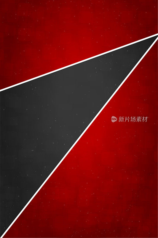 垂直矢量插图的分割或分割的背景，顶部和底部作为红色的分区和中间的一个时尚的三角形在对比的颜色深灰黑色