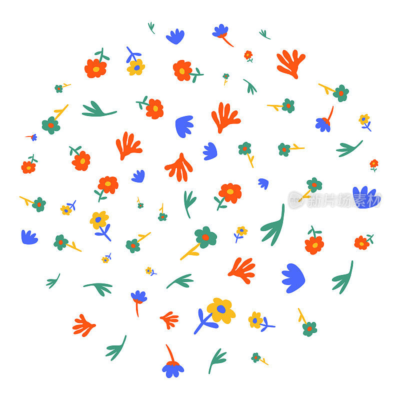 抽象花卉涂鸦图案