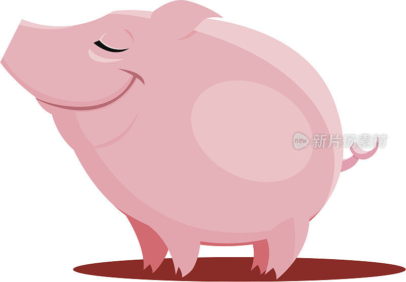 卡通形象的粉红色小猪