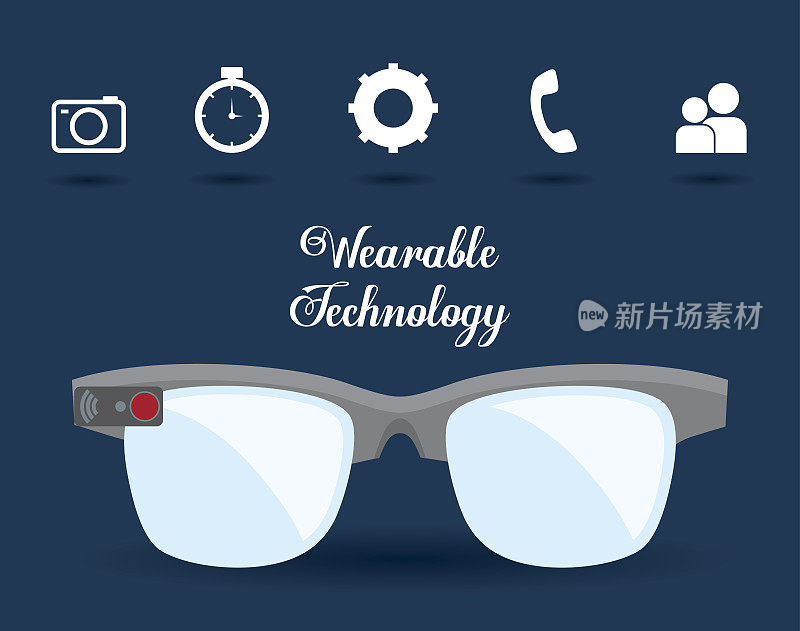 智能眼镜可穿戴技术图标形象