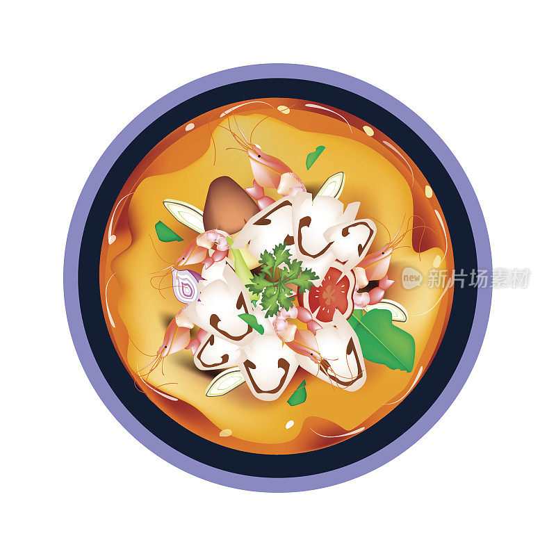 冬阴功汤或泰国酸虾汤