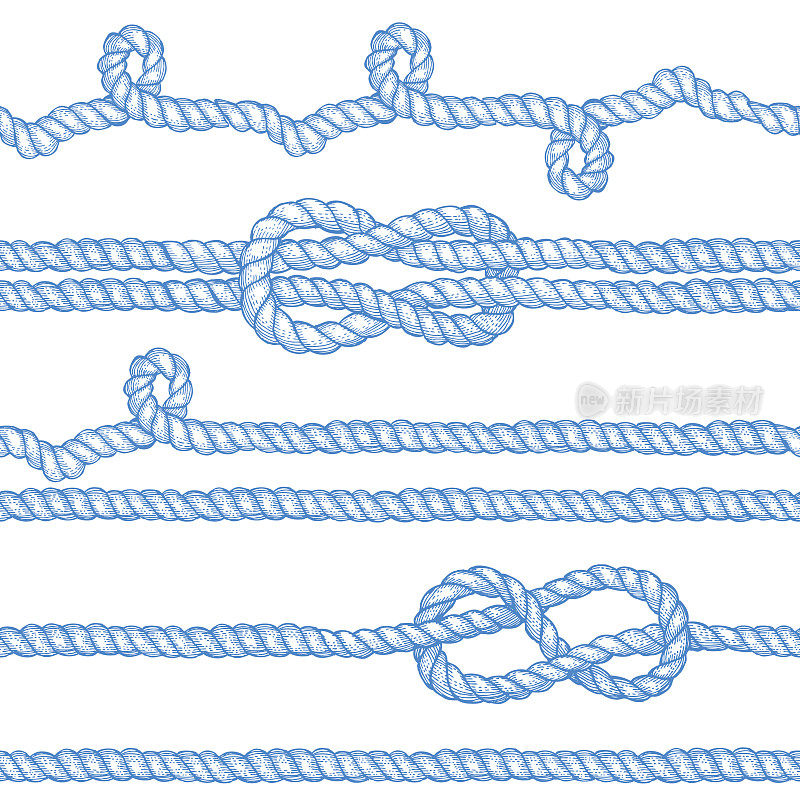 雕刻的绳索和绳结