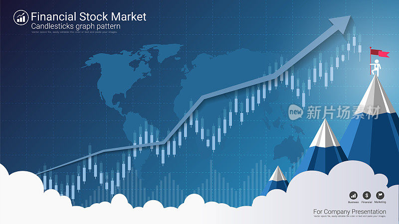 外汇股票市场投资交易概念，烛台模式看涨和看跌是一种风格的金融图表，适合描述一个证券，衍生品，或货币的价格变动。