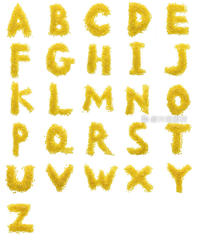用玉米片做成的字母表