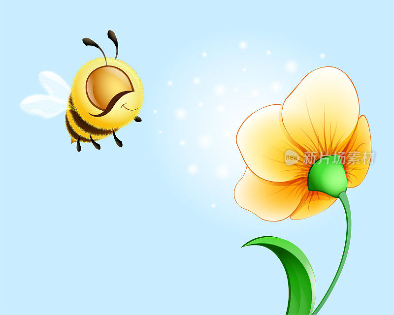 蜜蜂可爱的花朵