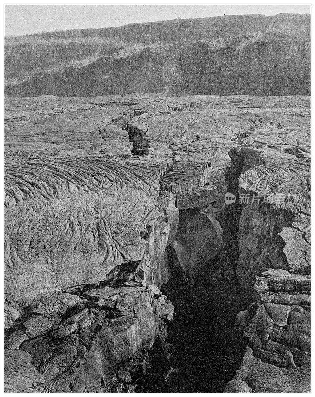 古董图片:夏威夷的莫纳罗亚火山,喷发和余波