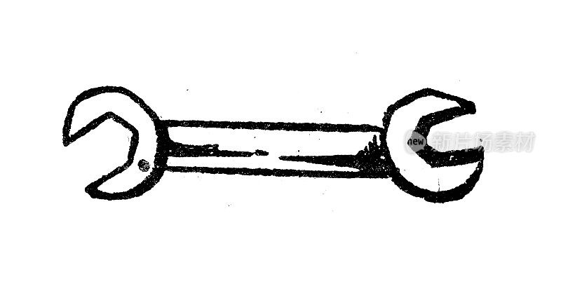 古玩雕刻插图:扳手