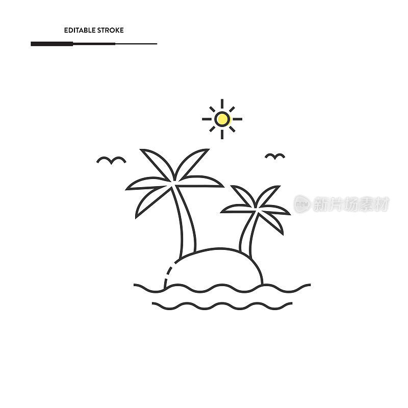 棕榈岛图标矢量设计。