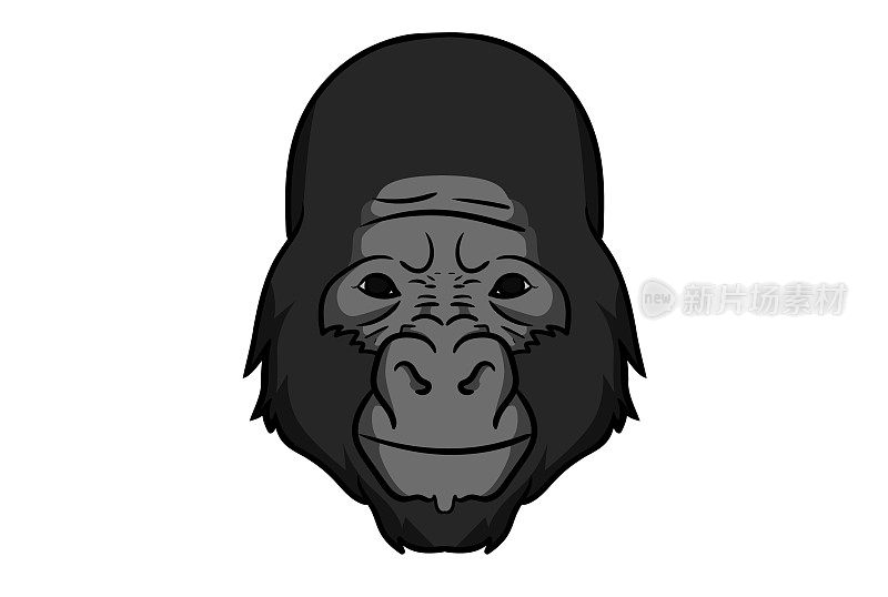 大猩猩头像艺术卡通动物形象艺术动物园吉祥物