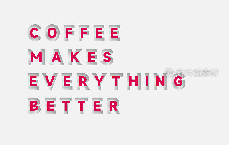 3D剪纸风格的咖啡时间概念引用短语设计