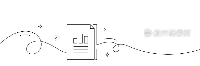 连续线绘制分析图标。手绘符号矢量插图。