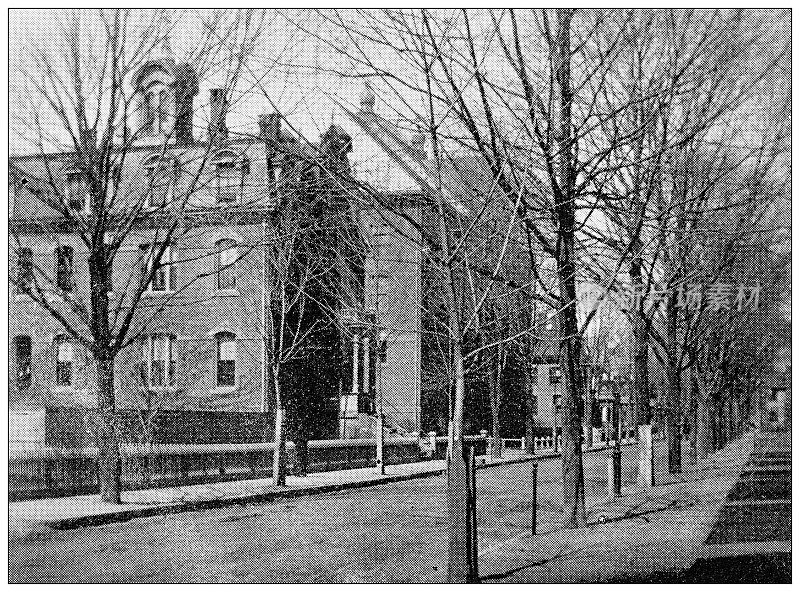 汉普顿县，马萨诸塞州的古董图像:斯普林菲尔德，天主教学校和修道院，艾略特街