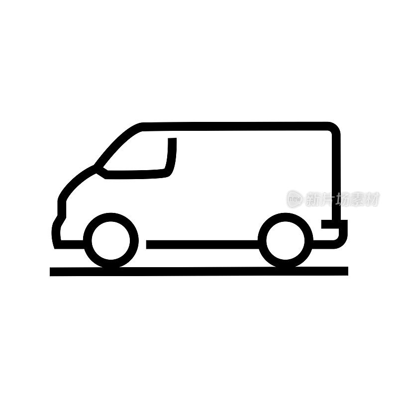 小巴线路图标。采购产品汽车，轿车，小型货车，卡车，拖拉机，4x4，轿车。