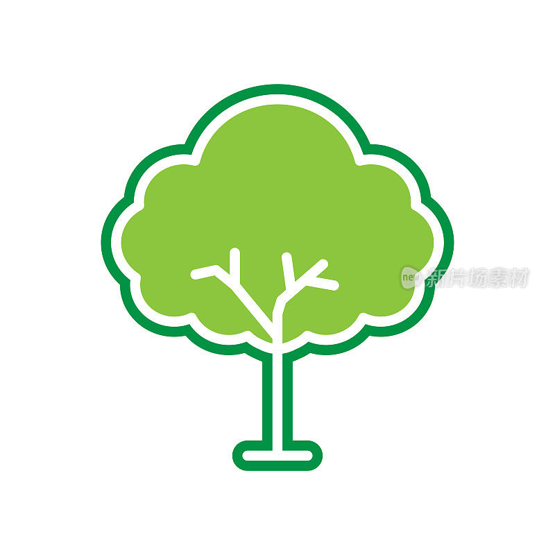 绿色的树图标。