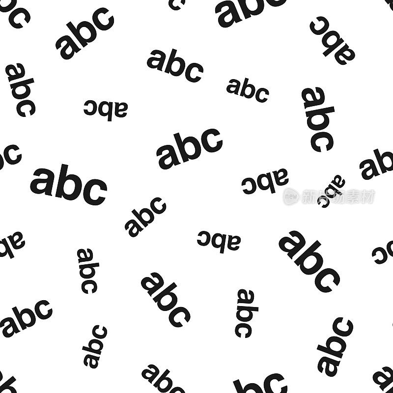 Abc字母。无缝模式。白色背景的图标