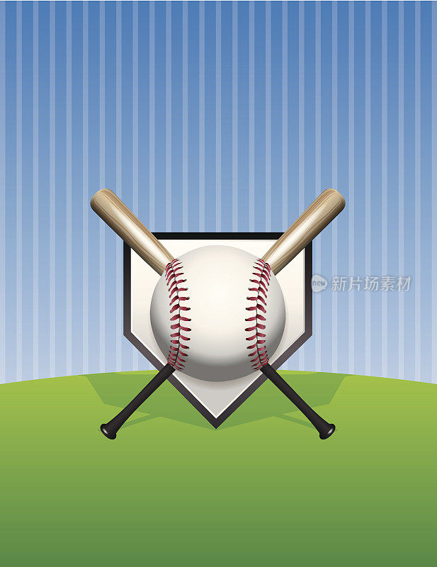 矢量棒球背景插图