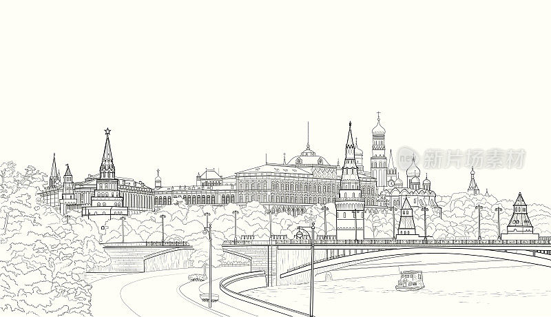 莫斯科克里姆林宫的草图