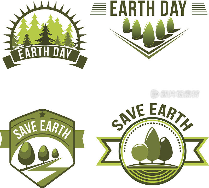 11、地球日，拯救地球，生态符号集