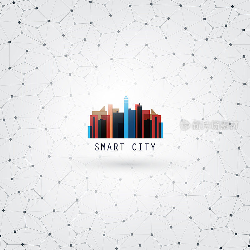 智慧城市，网络，物联网设计概念