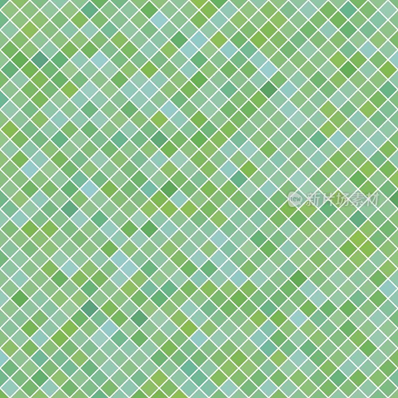 抽象对角方形图案背景-几何矢量设计从绿色方块