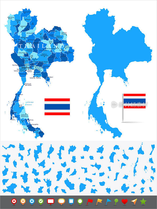 泰国地图-信息图向量