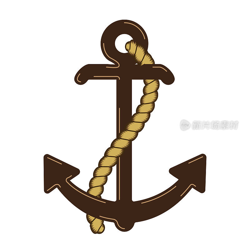 向量航海锚标志。图标。海上。海洋船插图符号
