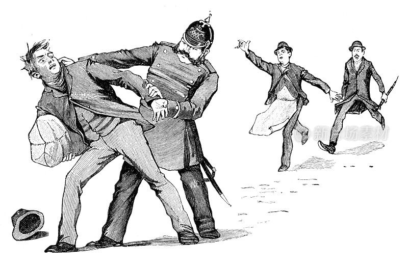 1891年，德国柏林一名警察抓小偷