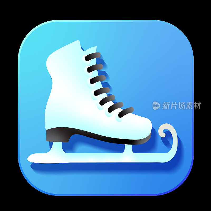圣诞3D应用程序溜冰图标设计在充满活力的梯度颜色
