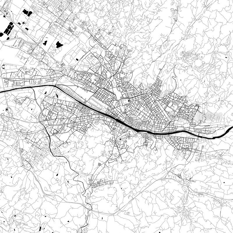 佛罗伦萨,意大利矢量地图