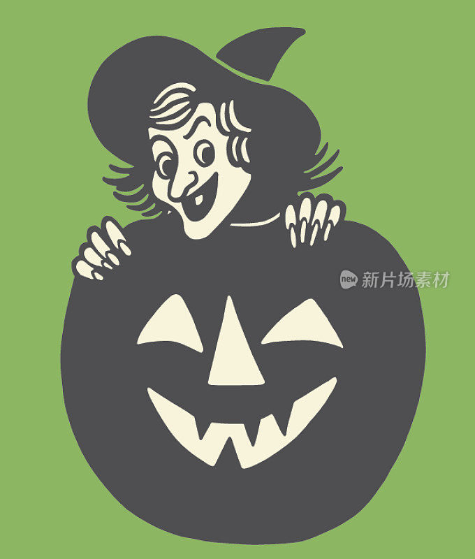 女巫和雕刻南瓜