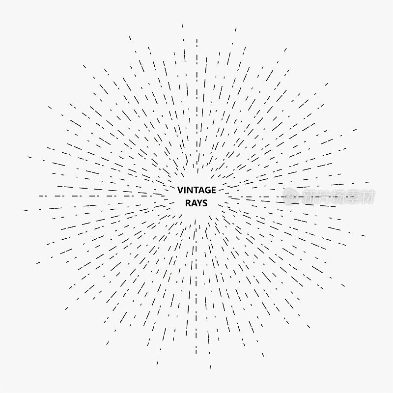 矢量极简主义辐射射线图案插图，抽象背景