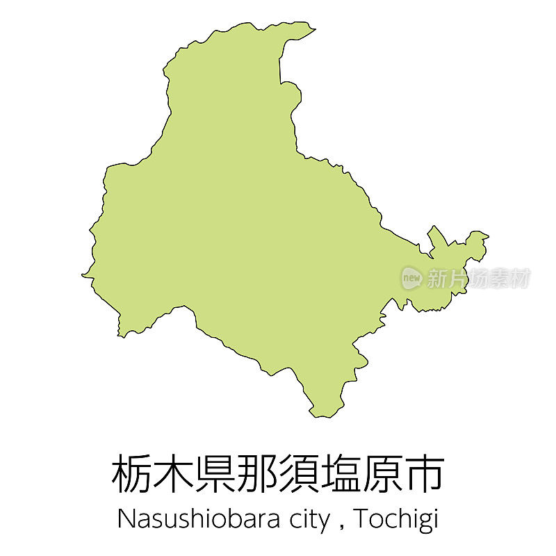 日本枥木县那须原市地图。翻译过来就是:“枥木县那须原市。”