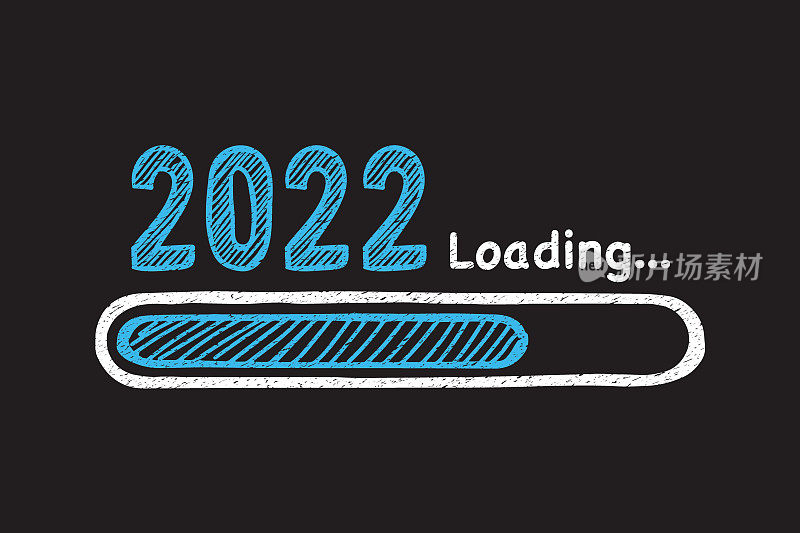 新的2022年理念概念的黑板背景