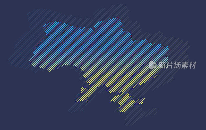线梯度乌克兰地图