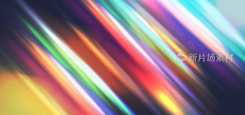 彩虹光学镜头光斑叠加效果，抽象光谱背景